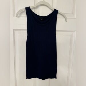 J. Crew Navy Ribbed Cutaway Tank Size Small